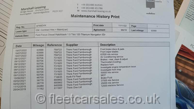 ford focus titanium service print