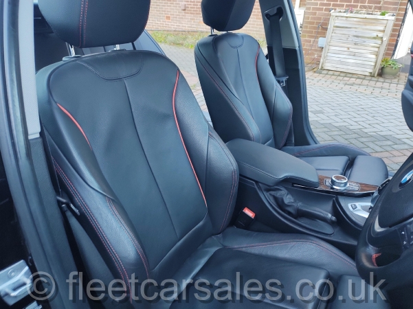 bmw 330e sport black leather red stitching